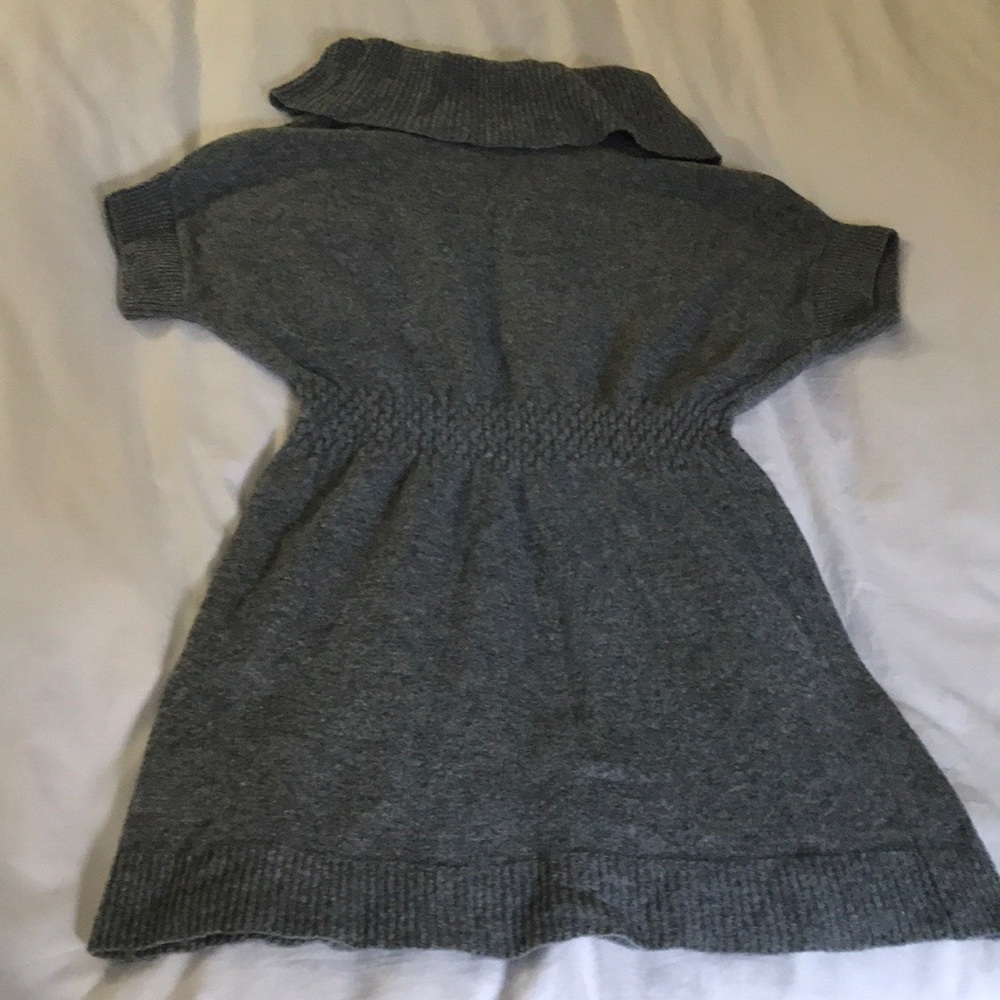 Grey Dolman Short Sleeve Sweater Dress